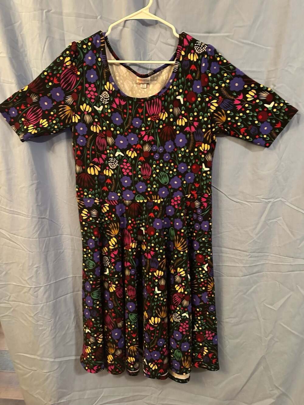 LuLaRoe Nicole Floral Dress Size 3XL Multi Colored Garden Flowers